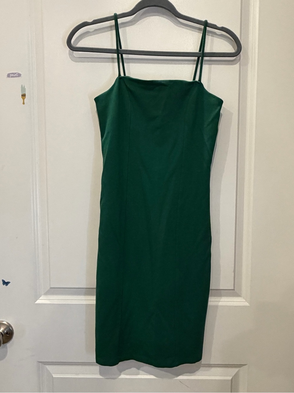 Forever 21-Women's Green Spaghetti Strap Sheath Dress